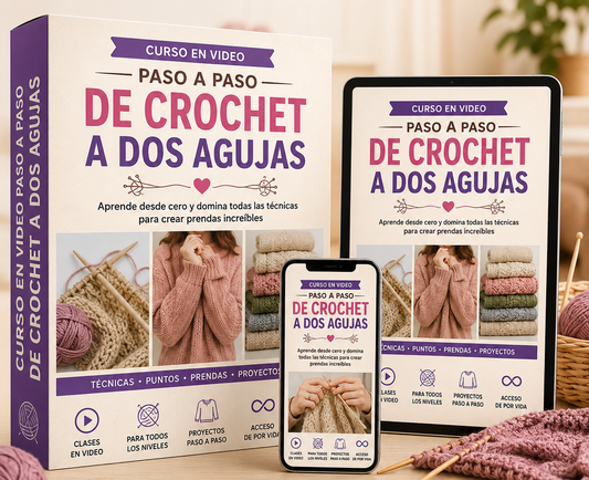 Crochet a dos agujas : Curso en video paso a paso