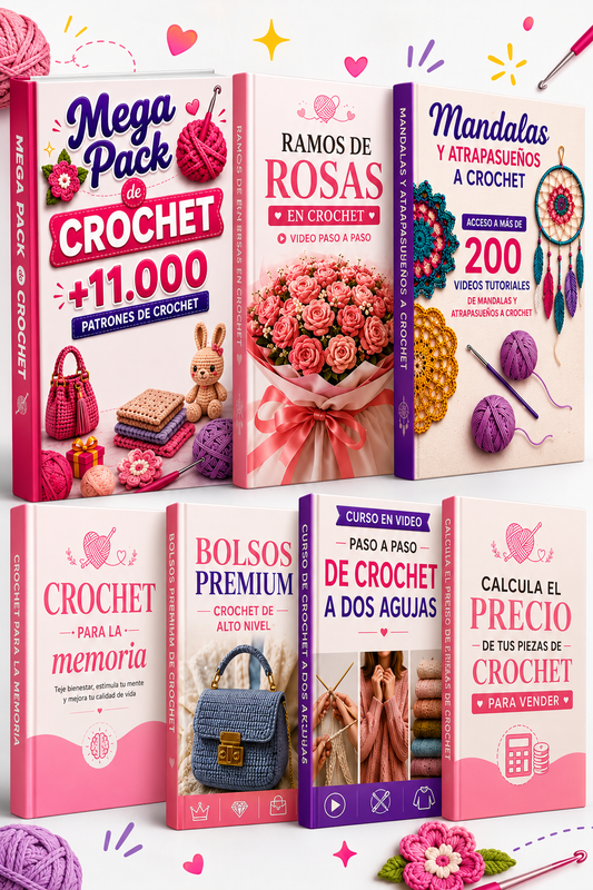 MegaBundle : Todo el contenido de MegaPack Crochet + 7 Productos + 20 Bonos