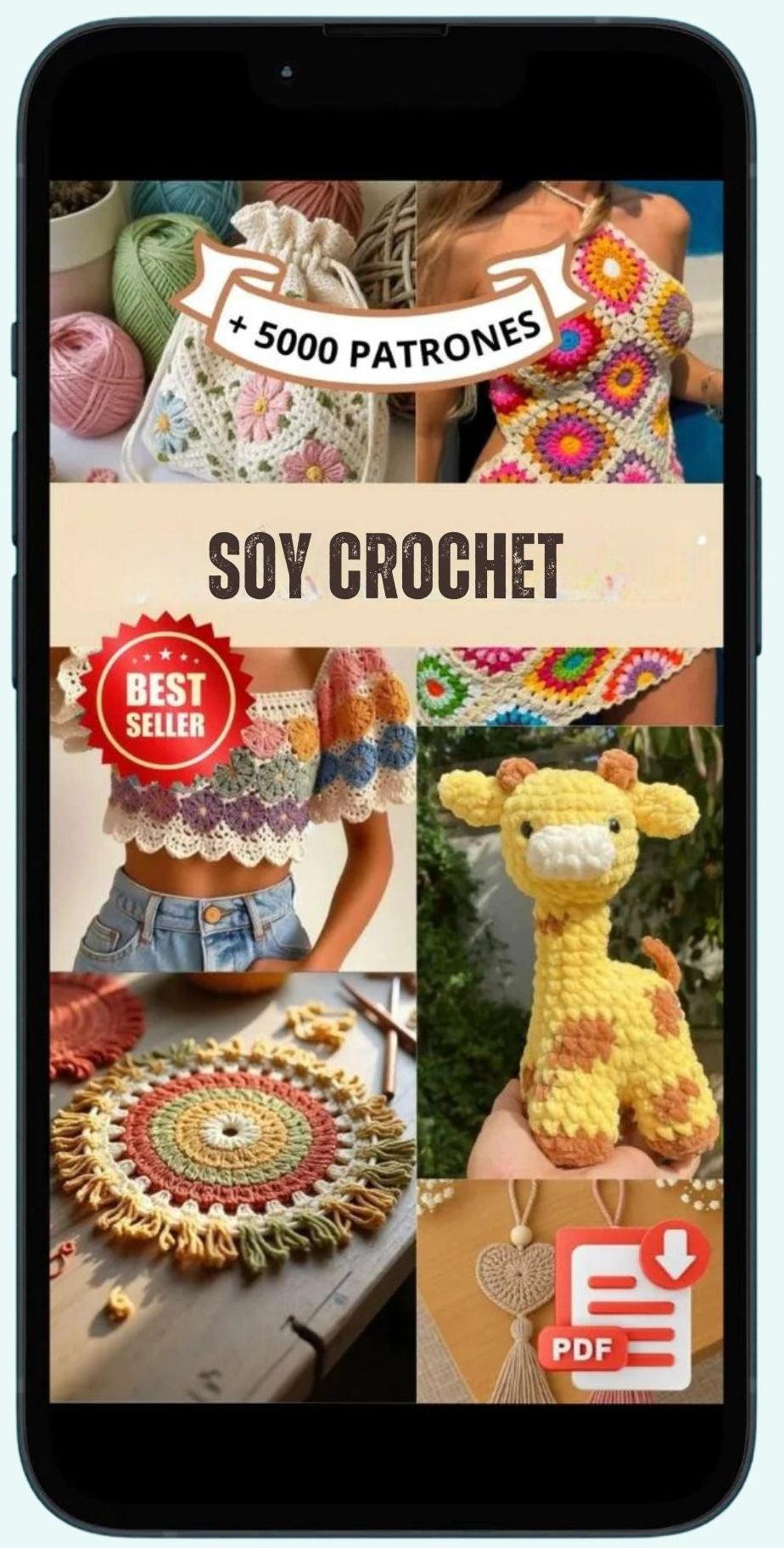 📓Soy Crochet +5000 Patrones, Tutoriales + 🎁3 Bonus